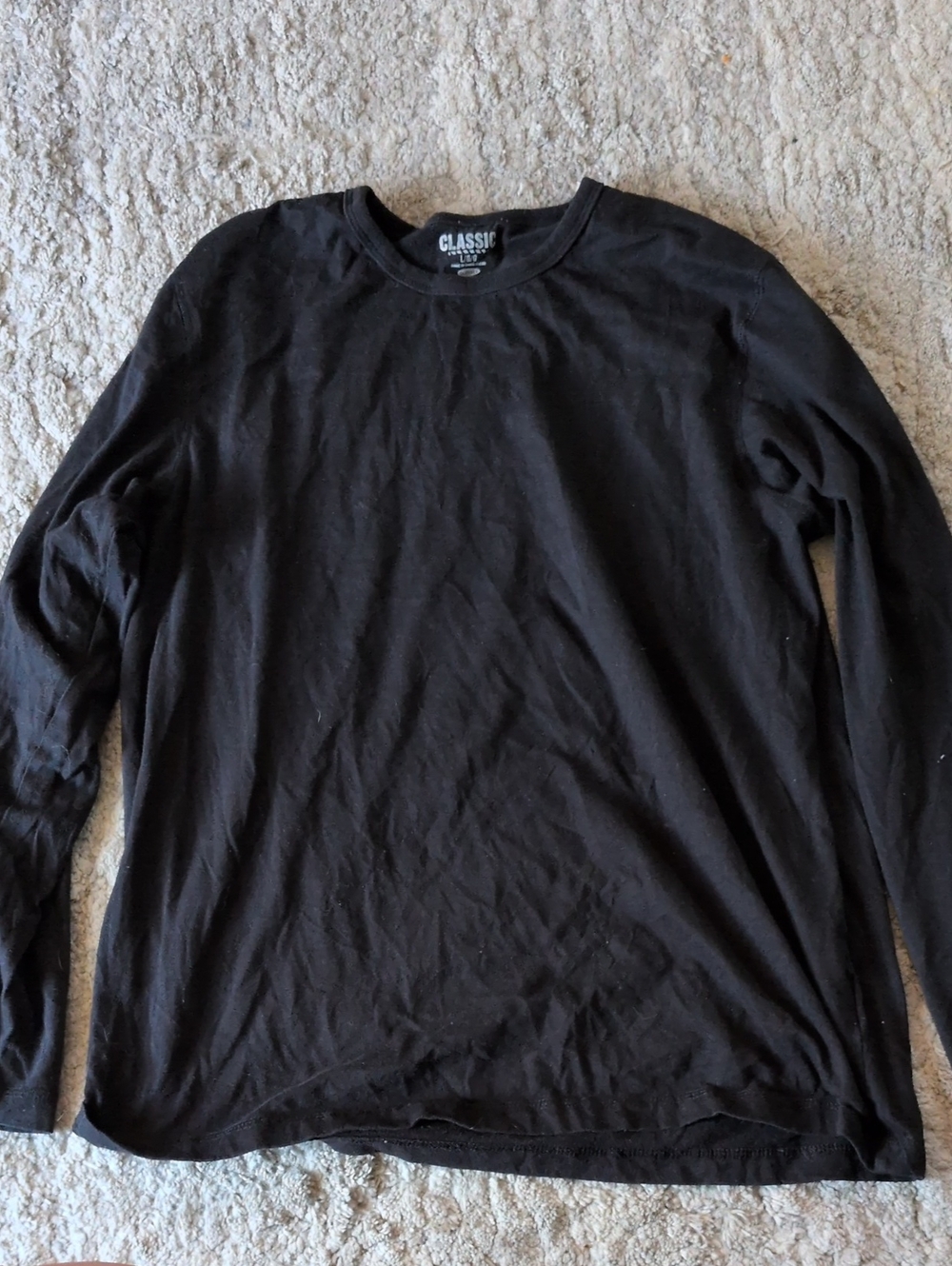 Old Navy Black Long Sleeve Crewneck Tee